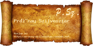 Prónay Szilveszter névjegykártya