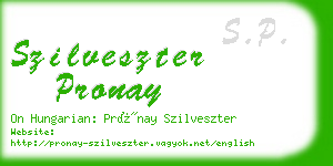 szilveszter pronay business card